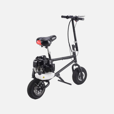 Mototec 49cc gas powered mini bike black, 49cc 2-stroke air cooled motor with steel frame and padded seat