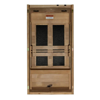 Golden Designs S-Line Maxxus Ultra Low EMF FAR Infrared Sauna Canadian Hemlock | MX-S106-01-ULEMF (Elite) Golden Designs