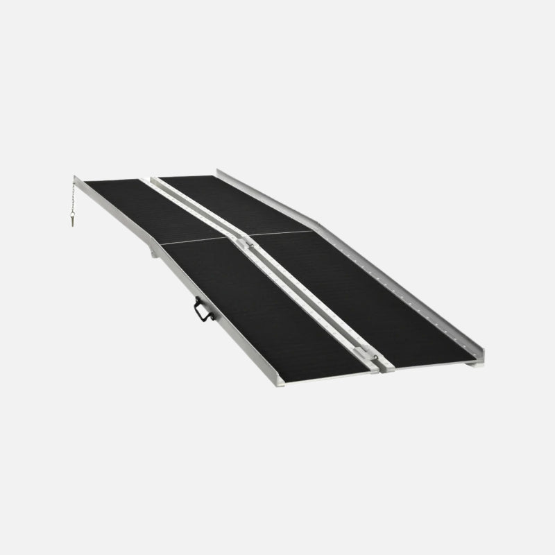 Homcom 10' Wheelchair Carpeted Foldable Handicap Ramp Weight Capacity 600Lb