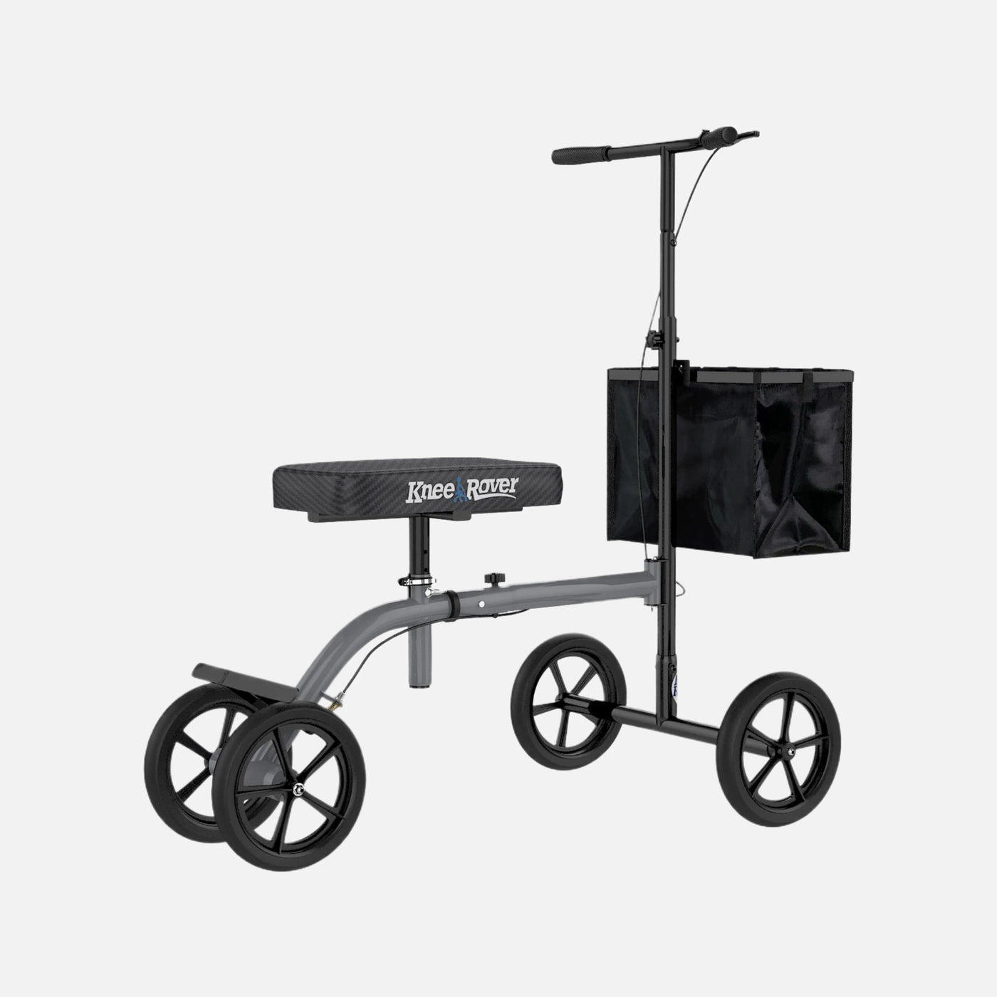 Kneerover ultra knee walker - lightweight economy steerable knee walker in platinum gray