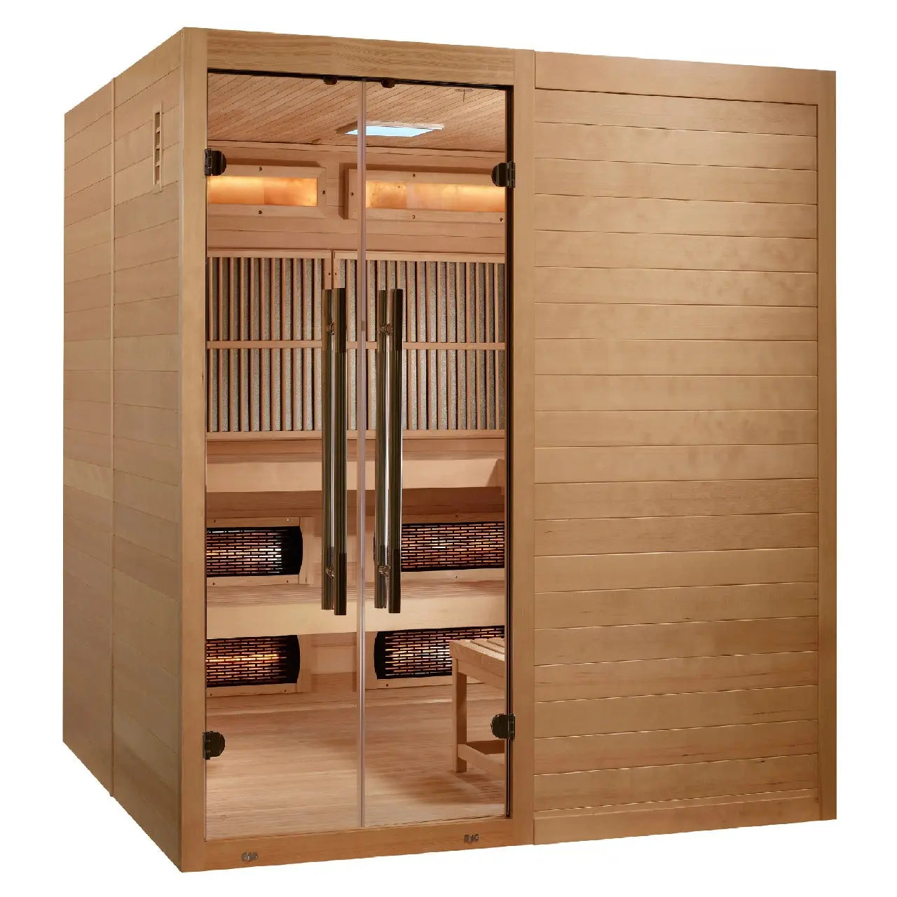 Golden Designs 2025 Toledo 6 Per Hybrid Sauna (Indoor) Full Spectrum and Harvia Traditional Stove | GDI-8360-01 Golden Designs