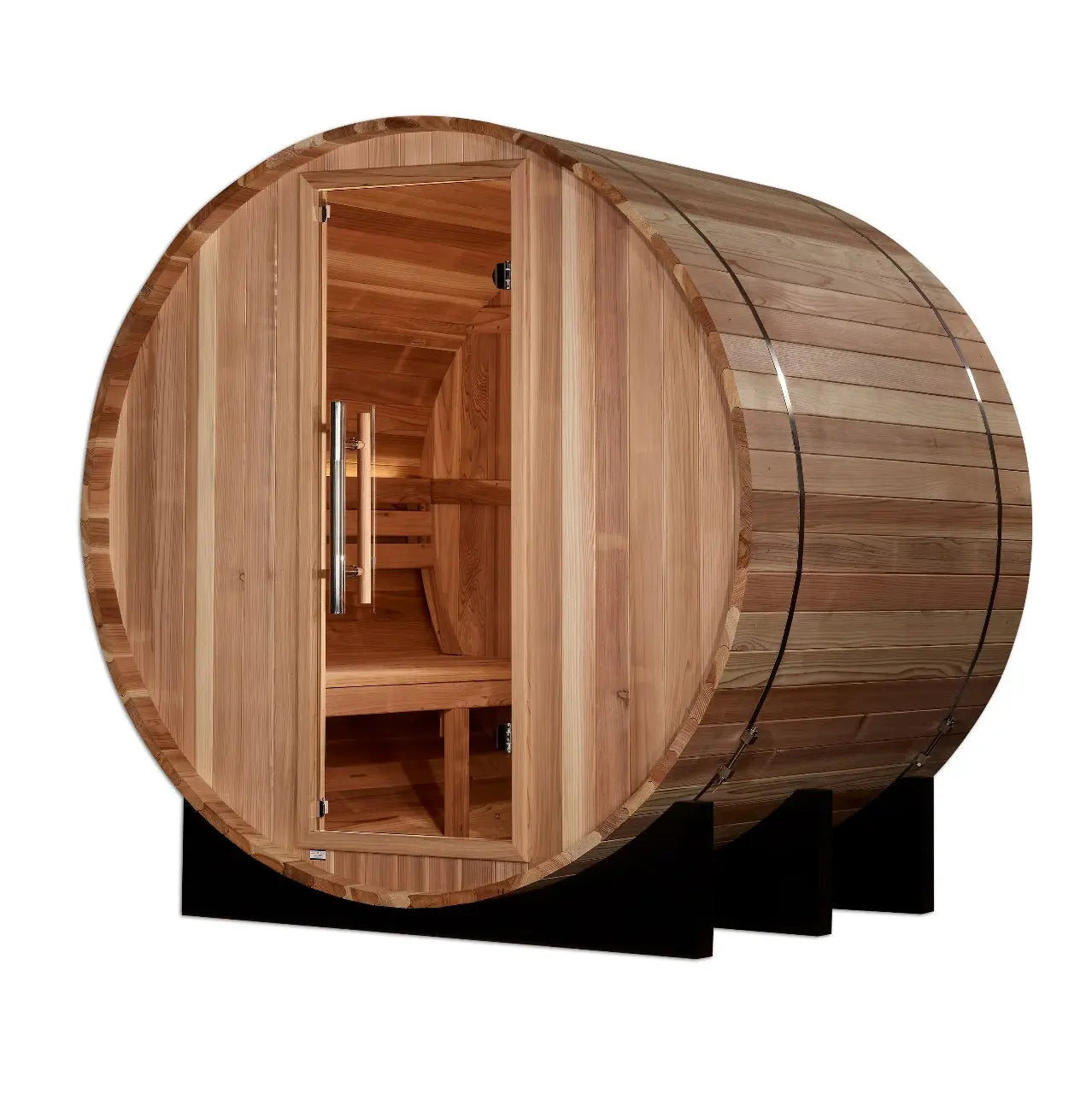 Golden Designs St. Moritz 2-4 Person Cedar Barrel Sauna & Harvia Traditional Electric Heater Kit | GDI-B002-01 Golden Designs
