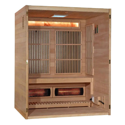 Golden Designs 2025 Soria 3 Per Hybrid Sauna (Indoor) Full Spectrum and Harvia Traditional Stove | GDI-8330-01 Golden Designs