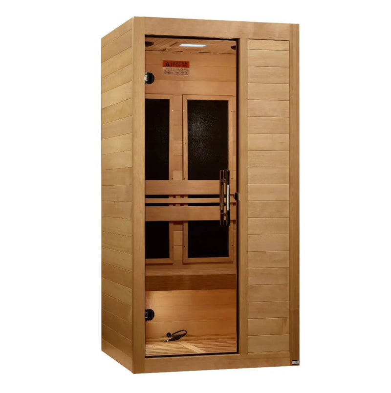 Golden Design S-Line Maxxus Low EMF FAR Infrared Sauna Canadian Hemlock | MX-S106-01 Golden Designs