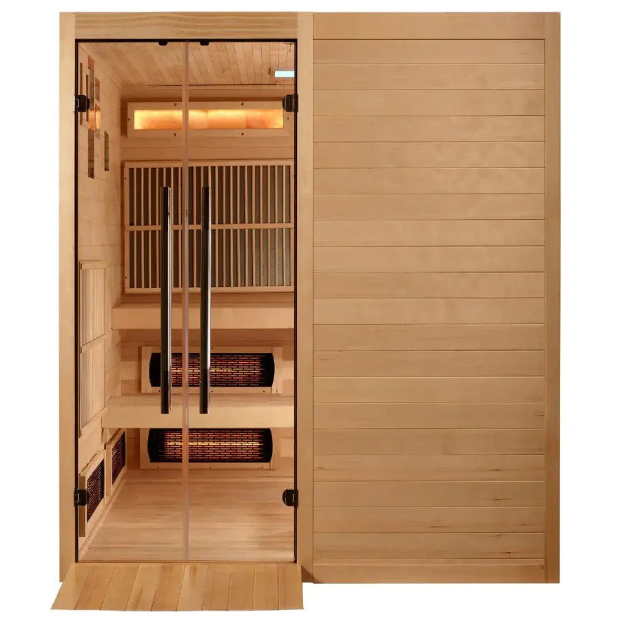 Golden Designs 2025 Toledo 6 Per Hybrid Sauna (Indoor) Full Spectrum and Harvia Traditional Stove | GDI-8360-01 Golden Designs