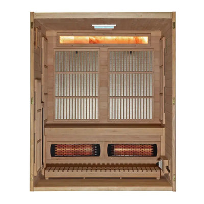 Golden Designs 2025 Soria 3 Per Hybrid Sauna (Indoor) Full Spectrum and Harvia Traditional Stove | GDI-8330-01 Golden Designs