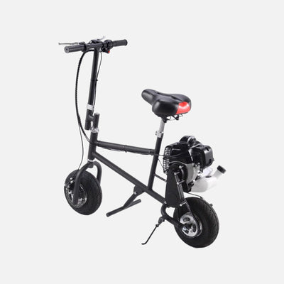 Mototec 49cc gas powered mini bike black, 49cc 2-stroke air cooled motor with steel frame and padded seat