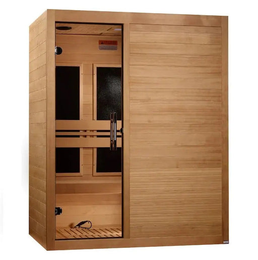 Maxxus S-Line Low EMF FAR Infrared Sauna Canadian Hemlock | MX-S306-01 Golden Designs