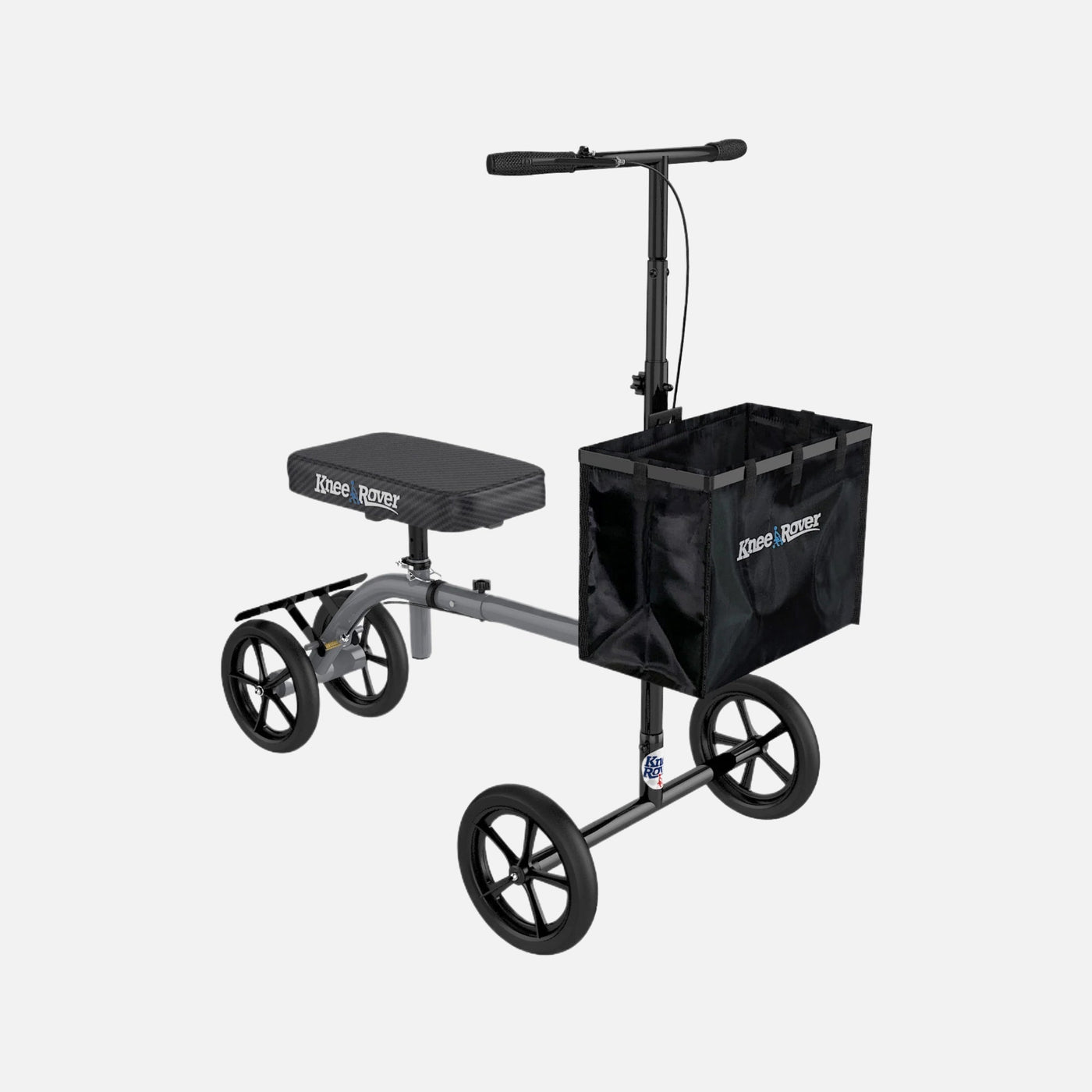 Kneerover ultra knee walker - lightweight economy steerable knee walker in platinum gray