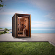 Golden Designs Nora 2 Person Hybrid (Full Spectrum IR or Traditional Stove) Outdoor Sauna | GDI-8222-01 Golden Designs