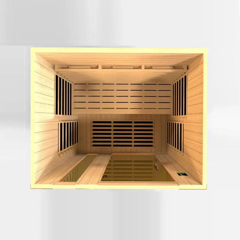 Dynamic Lugano 3-Person Full Spectrum Near Zero EMF FAR Infrared Sauna | DYN-6336-03 FS Golden Designs