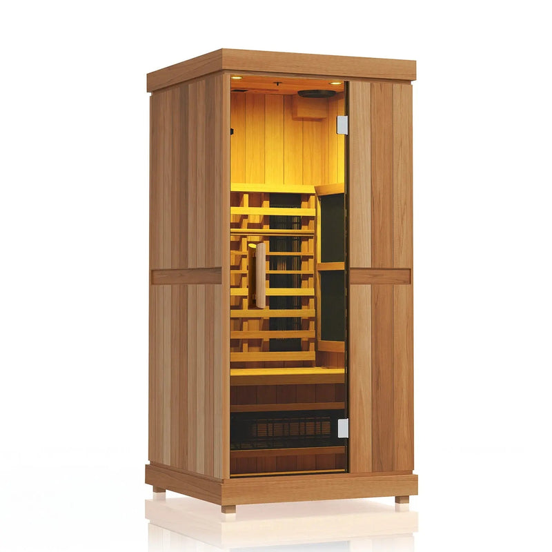 Finnmark FD-1 1-Person Full Spectrum Indoor Infrared Sauna + Red Light Therapy | FD-KN001 Finnmark