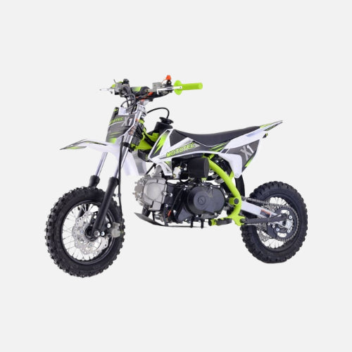 Mototec x1 110cc 4-stroke gas dirt bike, 110cc 4-stroke single cylinder air cooled motor with top speed 37mph, green
