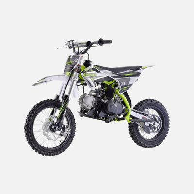 Mototec x2 110cc 4-stroke gas dirt bike, 110cc 4-stroke single cylinder air cooled motor, top speed 41mph, green