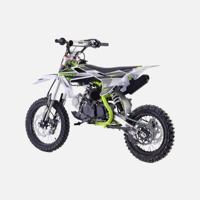 Mototec x2 110cc 4-stroke gas dirt bike, 110cc 4-stroke single cylinder air cooled motor, top speed 41mph, green