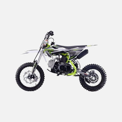Mototec x2 110cc 4-stroke gas dirt bike, 110cc 4-stroke single cylinder air cooled motor, top speed 41mph, green