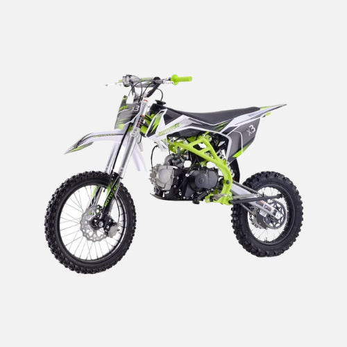 Mototec x3 125cc 4-stroke gas dirt bike, 125cc 4-stroke single cylinder air cooled motor, top speed 47mph, green