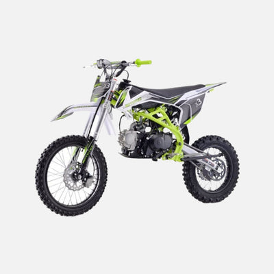 Mototec x3 125cc 4-stroke gas dirt bike, 125cc 4-stroke single cylinder air cooled motor, top speed 47mph, green