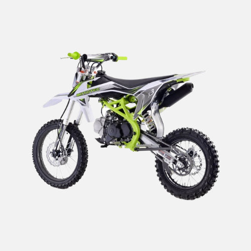 Mototec x3 125cc 4-stroke gas dirt bike, 125cc 4-stroke single cylinder air cooled motor, top speed 47mph, green