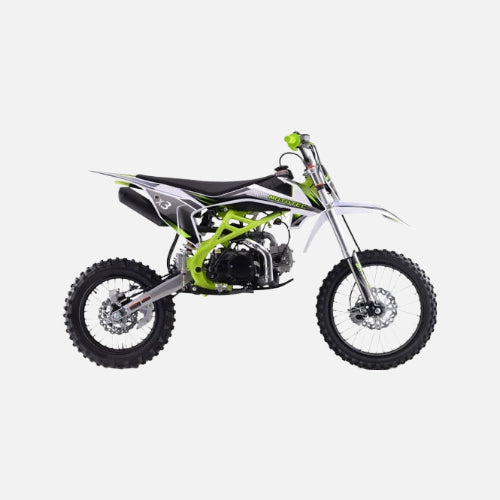 Mototec x3 125cc 4-stroke gas dirt bike, 125cc 4-stroke single cylinder air cooled motor, top speed 47mph, green