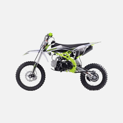 Mototec x3 125cc 4-stroke gas dirt bike, 125cc 4-stroke single cylinder air cooled motor, top speed 47mph, green