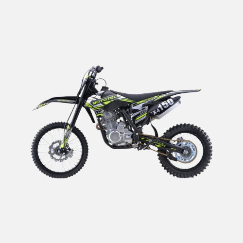 Mototec x4 150cc 4-stroke gas dirt bike, 150cc 4-stroke single cylinder air cooled, top speed 56mph, black