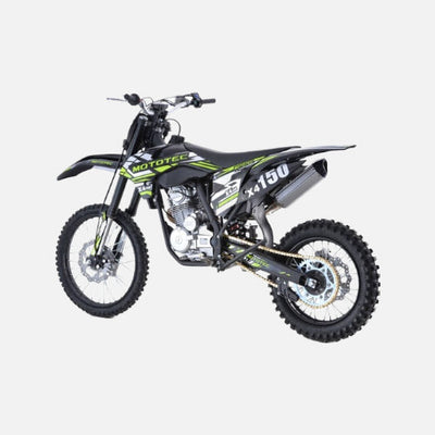 Mototec x4 150cc 4-stroke gas dirt bike, 150cc 4-stroke single cylinder air cooled, top speed 56mph, black