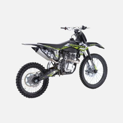 Mototec x5 250cc 4-stroke gas dirt bike, 250cc 4-stroke single cylinder air cooled motor, top speed 62mph, black