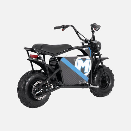 Mototec 48v 1000w electric powered mini bike, 48v/12ah sealed lead acid batteries, 20mph, black