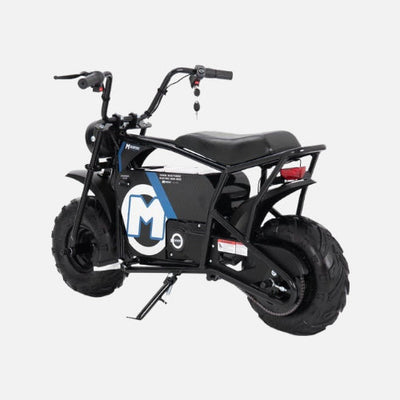 Mototec 48v 1000w electric powered mini bike, 48v/12ah sealed lead acid batteries, 20mph, black