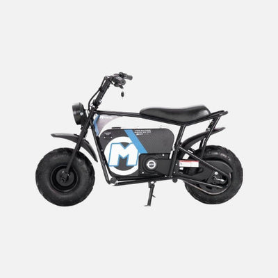 Mototec 48v 1000w electric powered mini bike, 48v/12ah sealed lead acid batteries, 20mph, black