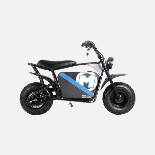 Mototec 48v 1000w electric powered mini bike, 48v/12ah sealed lead acid batteries, 20mph, black