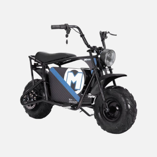 Mototec 48v 1000w electric powered mini bike, 48v/12ah sealed lead acid batteries, 20mph, black