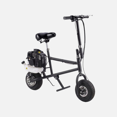 Mototec 49cc gas powered mini bike black, 49cc 2-stroke air cooled motor with steel frame and padded seat