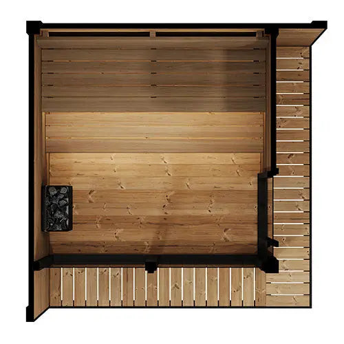 SaunaLife 6 Person GL6 Glass Corner Outdoor Traditional Sauna Saunalife