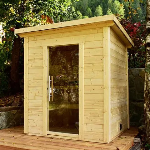 SaunaLife 4 Person G2 Outdoor Traditional Cabin Sauna Saunalife
