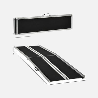 Homcom 10' Wheelchair Ramp Skidproof Portable Carpeted Foldable Handicap  Weight Capacity 600Lb