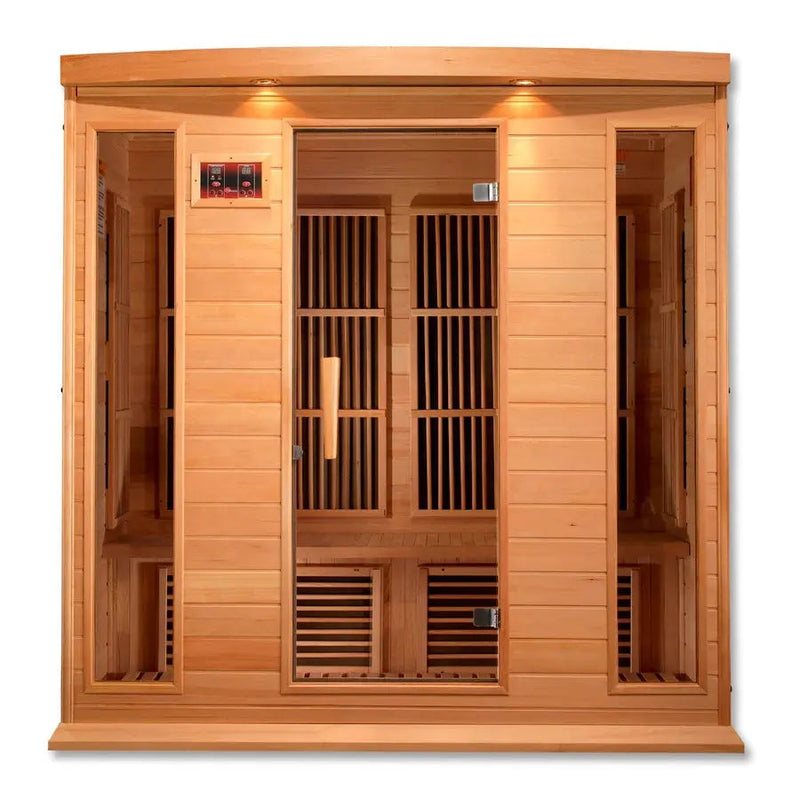 Maxxus 4 Person Low EMF FAR Infrared Sauna Canadian Hemlock | MX-K406-01 Golden Designs