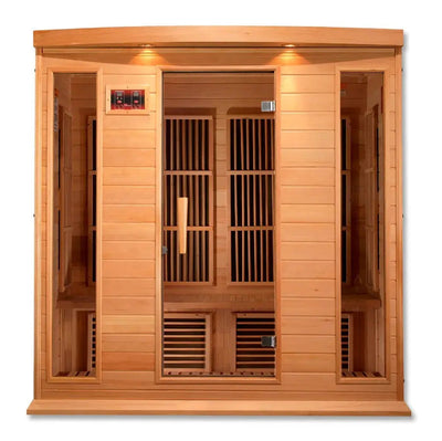 Maxxus 4 Person Low EMF FAR Infrared Sauna Canadian Hemlock | MX-K406-01 Golden Designs