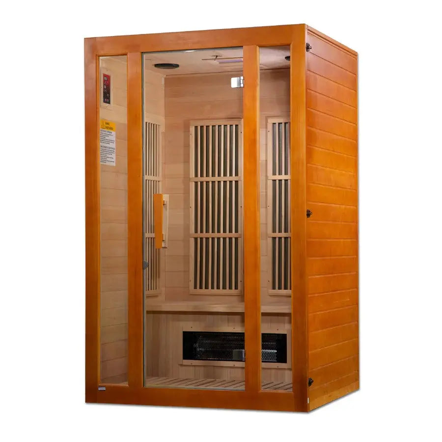 Maxxus Aspen Dual Tech 2-person Low EMF FAR Infrared Sauna Canadian Hemlock | MX-J206-02S Golden Designs