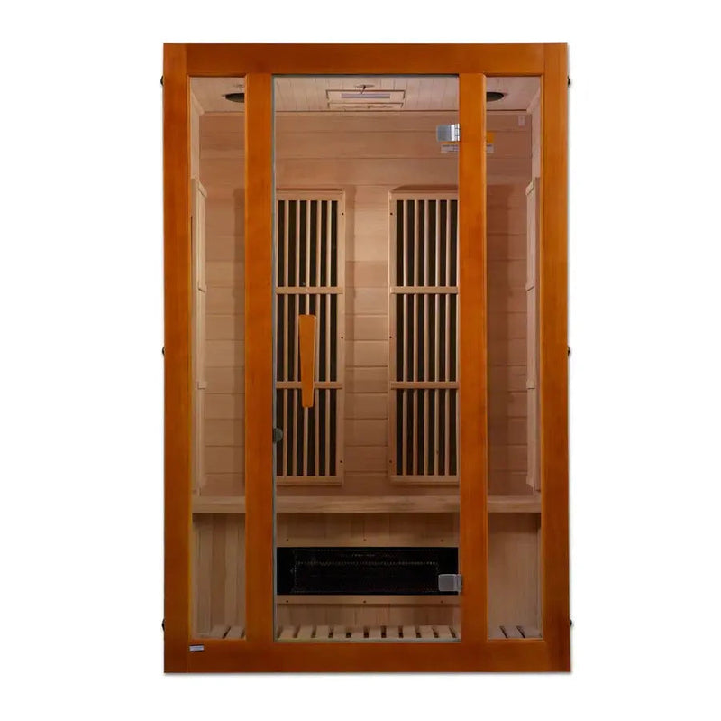 Maxxus Aspen Dual Tech 2-person Low EMF FAR Infrared Sauna Canadian Hemlock | MX-J206-02S Golden Designs