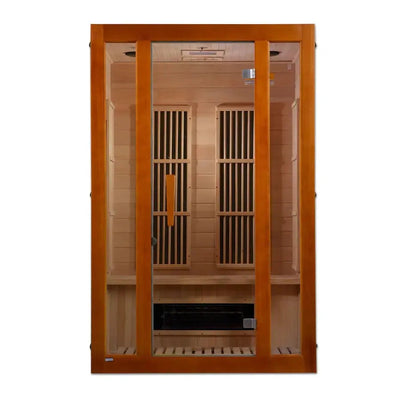 Maxxus Aspen Dual Tech 2-person Low EMF FAR Infrared Sauna Canadian Hemlock | MX-J206-02S Golden Designs