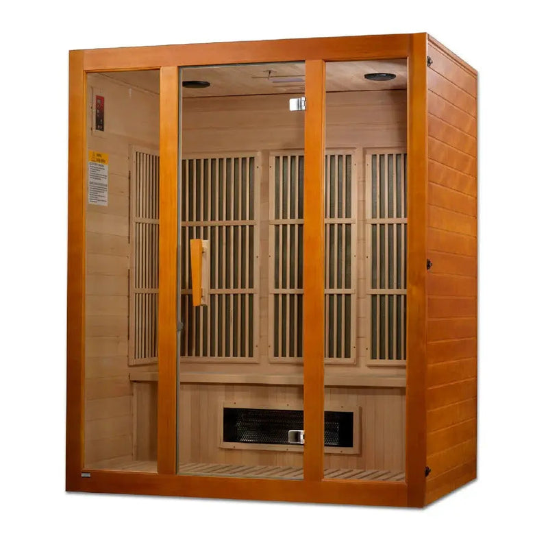 Maxxus Alpine Dual Tech 3 Person Low EMF FAR Infrared Sauna Canadian Hemlock | MX-J306-02S Golden Designs