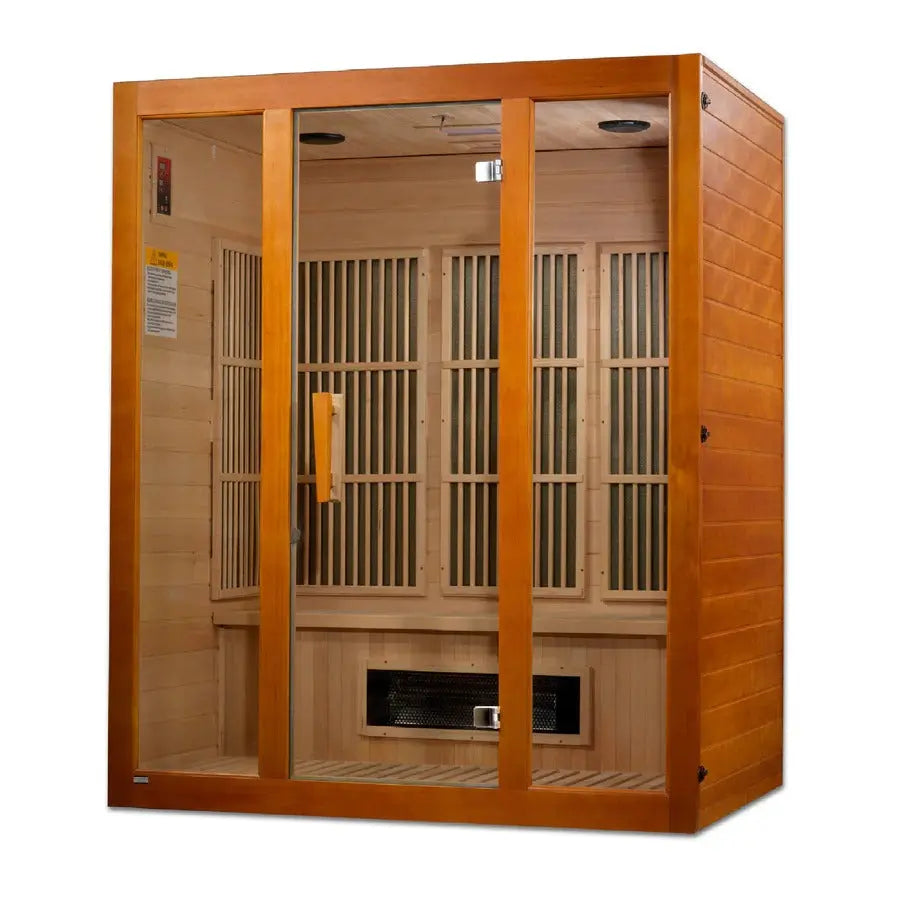 Maxxus Alpine Dual Tech 3 Person Low EMF FAR Infrared Sauna Canadian Hemlock | MX-J306-02S Golden Designs