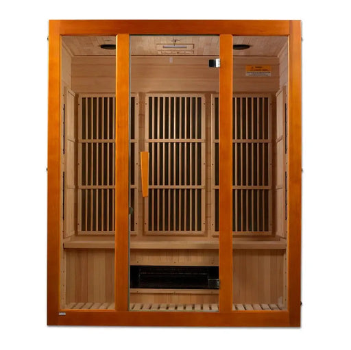 Maxxus Alpine Dual Tech 3 Person Low EMF FAR Infrared Sauna Canadian Hemlock | MX-J306-02S Golden Designs