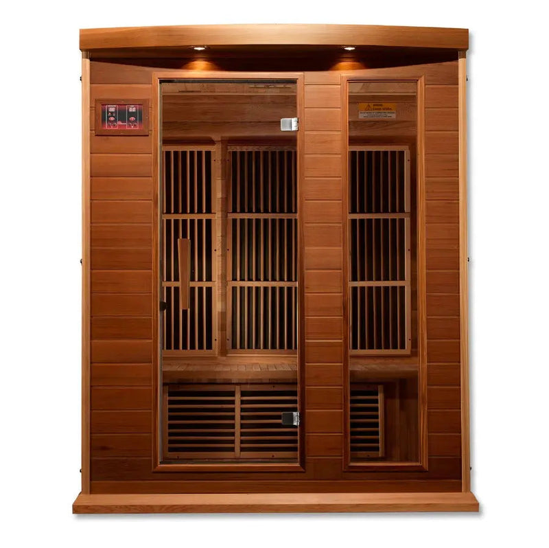 Maxxus 3-Person Low EMF FAR Infrared Sauna Canadian Red Cedar | MX-K306-01-CED Golden Designs