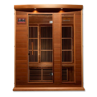 Maxxus 3-Person Low EMF FAR Infrared Sauna Canadian Red Cedar | MX-K306-01-CED Golden Designs
