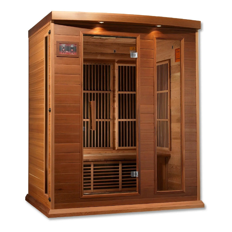 Maxxus 3-Person Low EMF FAR Infrared Sauna Canadian Red Cedar | MX-K306-01-CED Golden Designs
