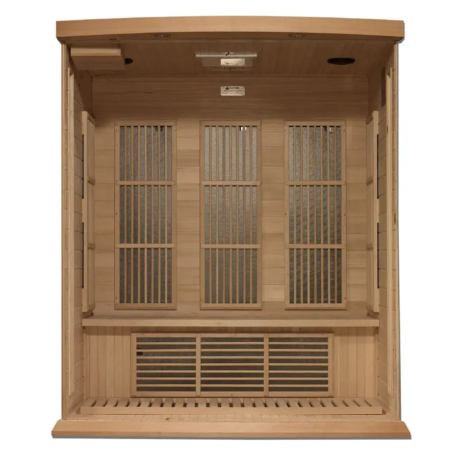 Maxxus 3-Person Near Zero EMF FAR Infrared Sauna Canadian Hemlock | MX-K306-01-ZF Golden Designs