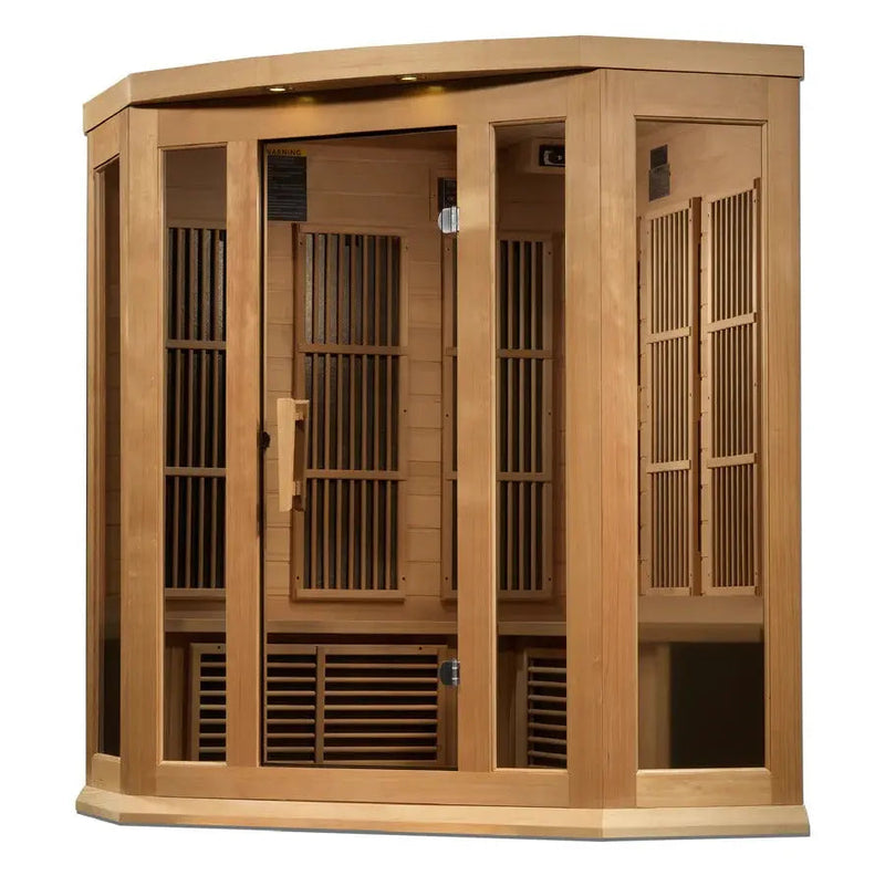 Maxxus 3-Person Corner Near Zero EMF FAR Infrared Sauna | MX-K356-01-ZF Golden Designs
